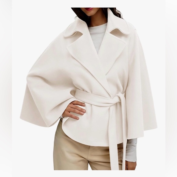 Amazon Sweaters - NWT Elegant Cream Women's Cape Coat-S